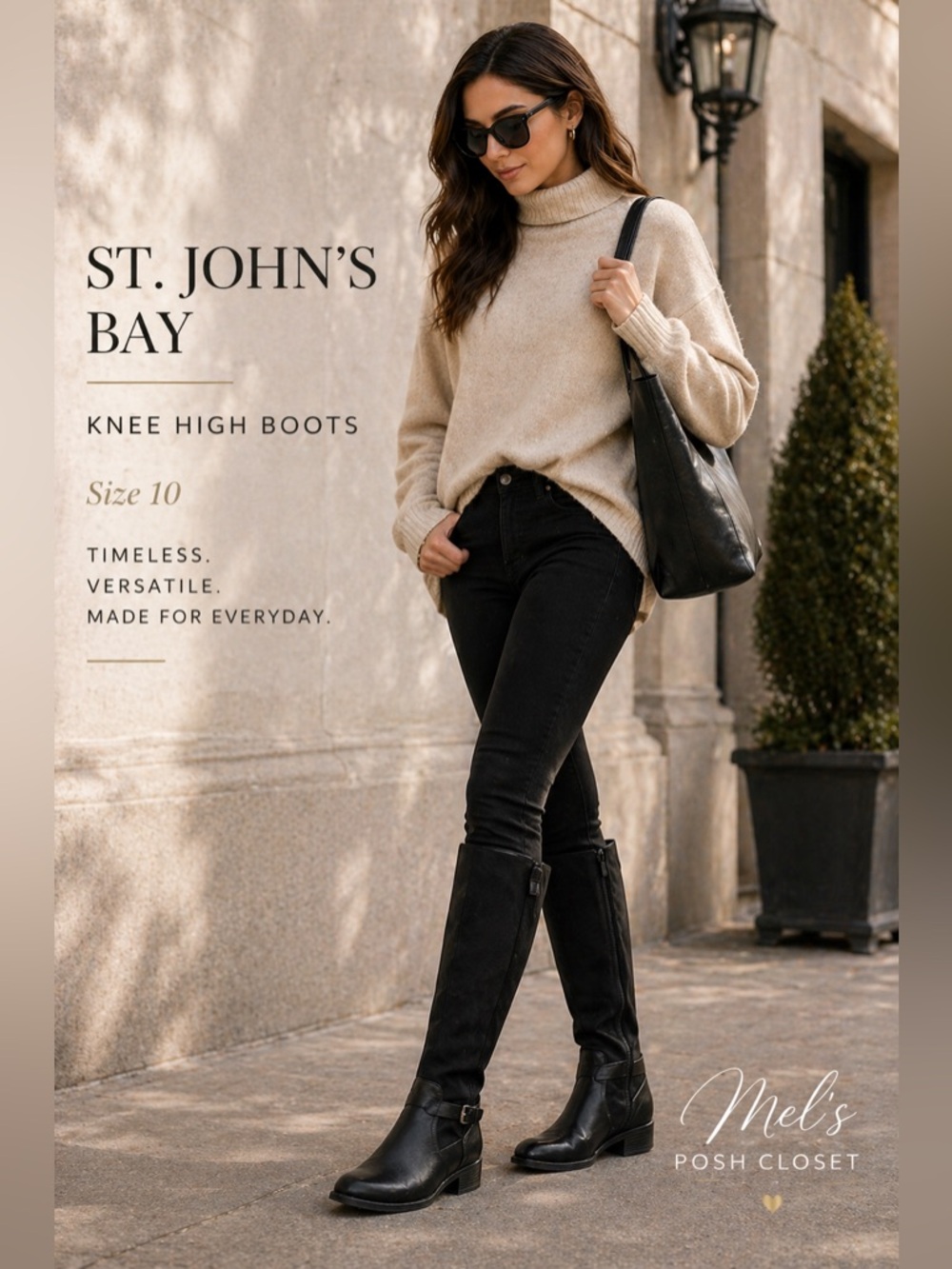 🚨St. John's Bay Black Knee High Riding Boots